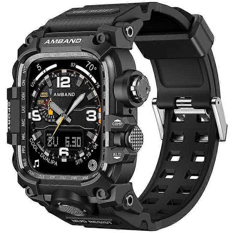 AMBAND Compatible For Apple Watch SE (2023) / SE (2022) / SE / Series 6 / 5 / 4 44mm Bump Proof TPU Watch Strap with Integrated Wa