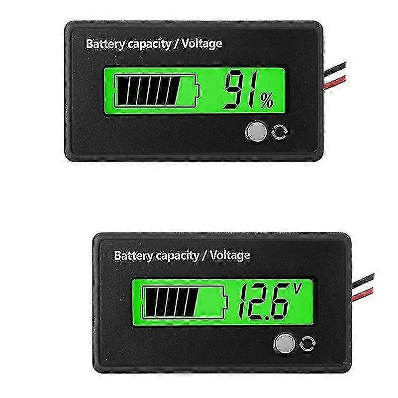 2 Pcs Dc 12v 24v 36v 48v 72v Battery Meterbattery Capacity Voltage Indicator Lead-acid And Lithium