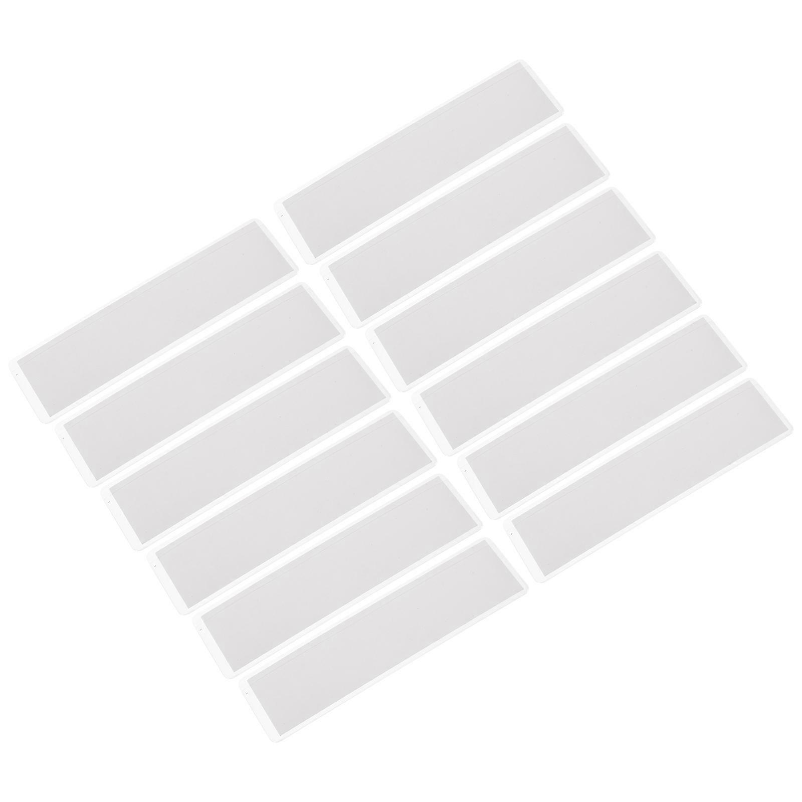 Clear Adhesive Label Holder for Index Cards Transparent Plastic Wall Mountable Brand Label Rack, PVC Card Sleeve Organizer with Pockets