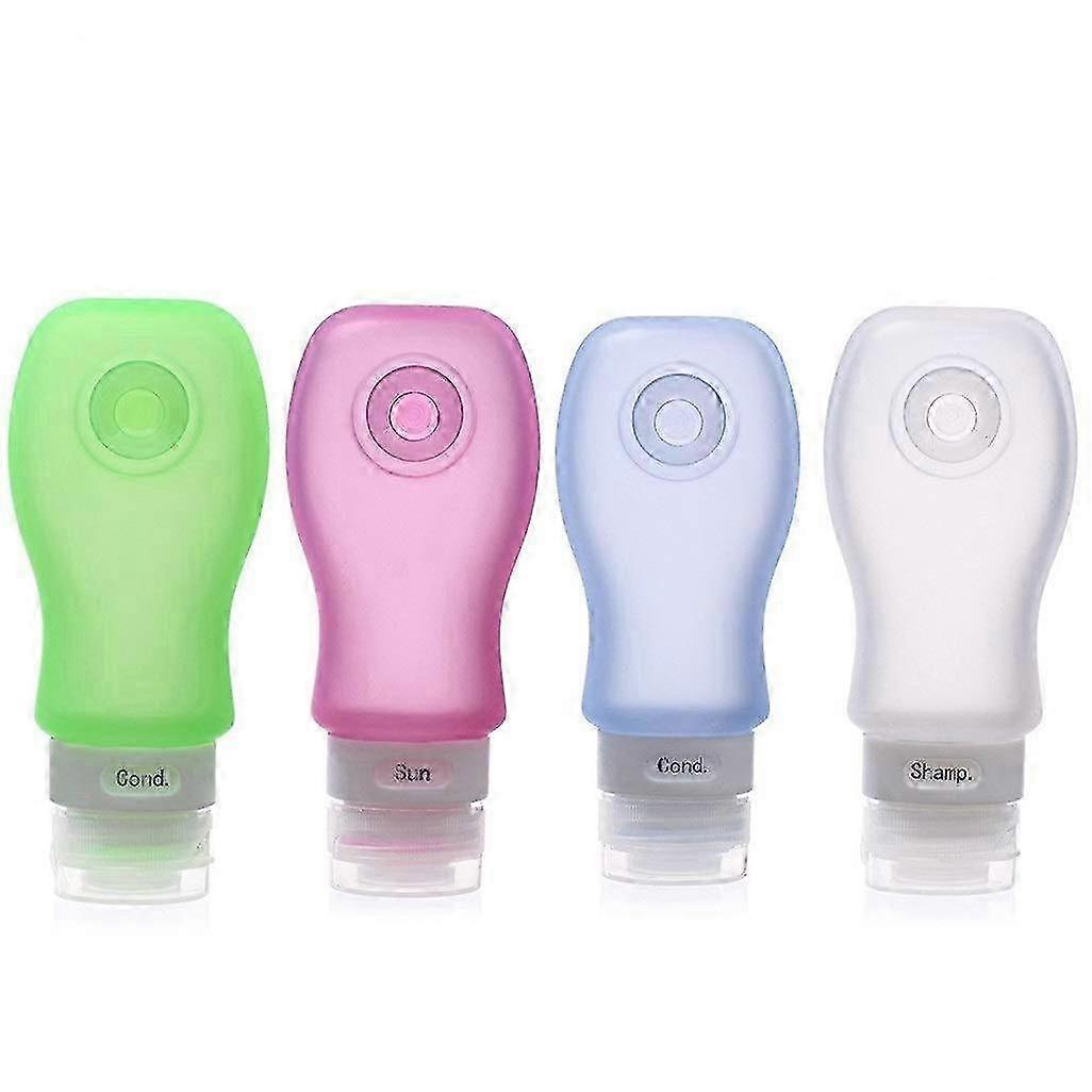 4pcs TSA Approved Silicone Travel Bottles for Shampoo & Conditioner