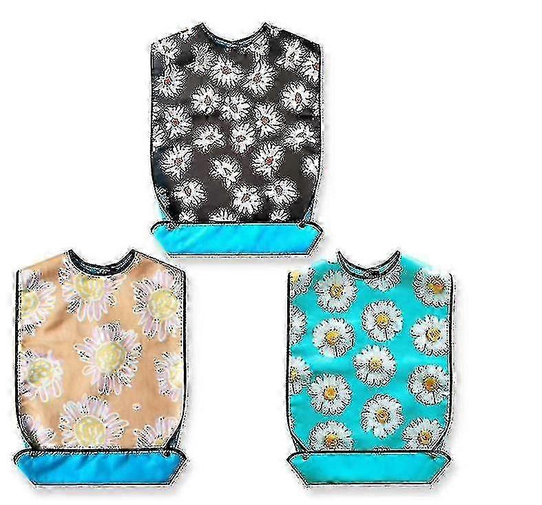 3er-Pack wasserdichte wiederverwendbare Lätzchen für Erwachsene für Frauen, weiche Esslätzchen