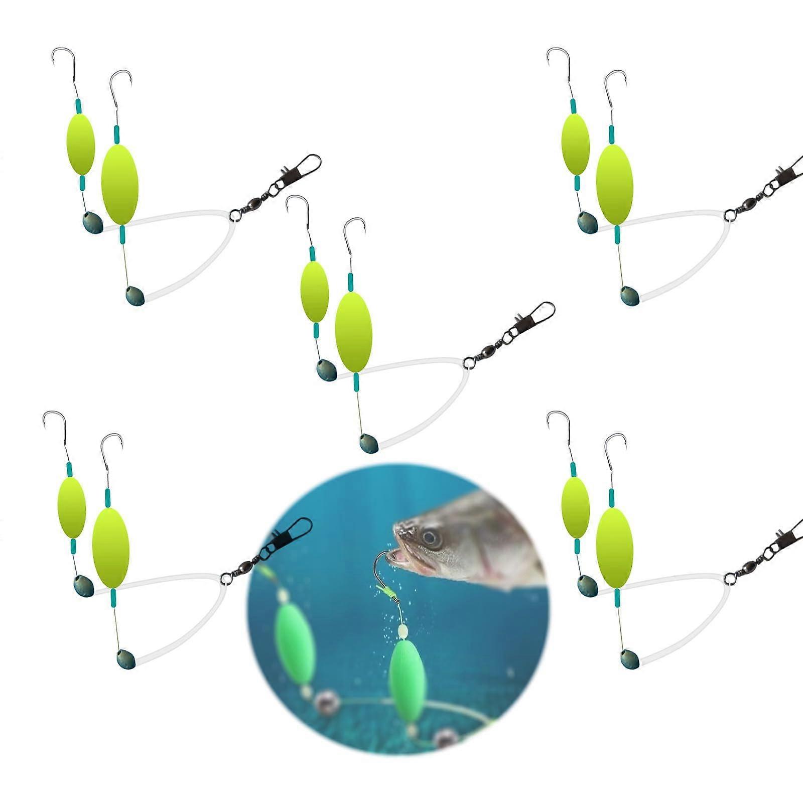5pcs Double Reverse Fishing Hook Set, Anti-Tangling Design for Freshwater & Saltwater, Smooth Casting, Durable Hooks