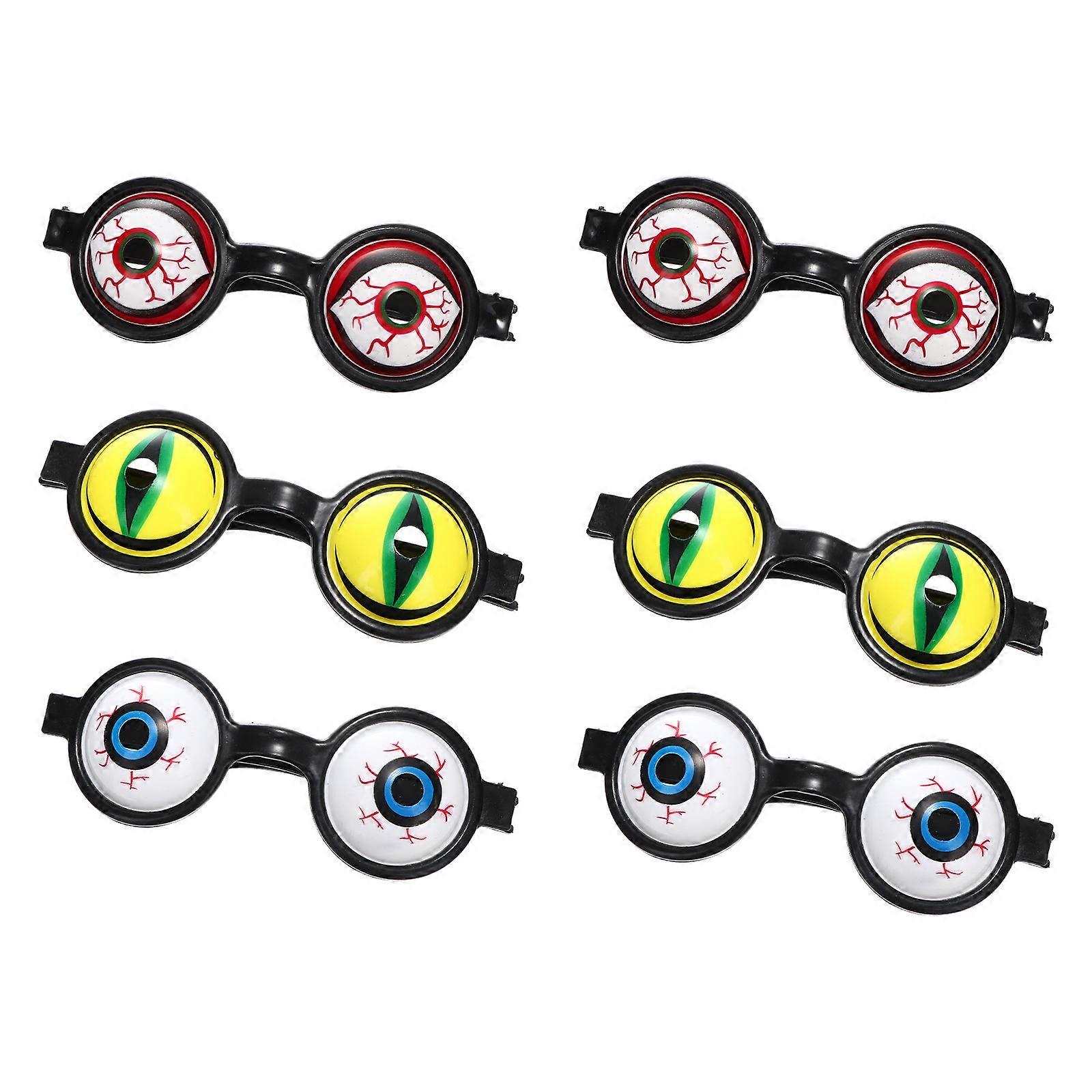 Halloween Funny Eyeglasses – Lightweight Scary Party Props for Adults & Teens – Horror Masquerade Decoration & Photo Accessories Set of 6