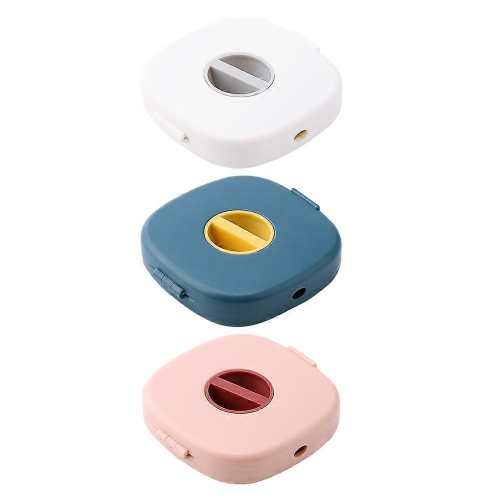 便携式电缆整理器,蓝色 ABS 材料,用于存储 USB 电缆盒创造整洁空间 3 件