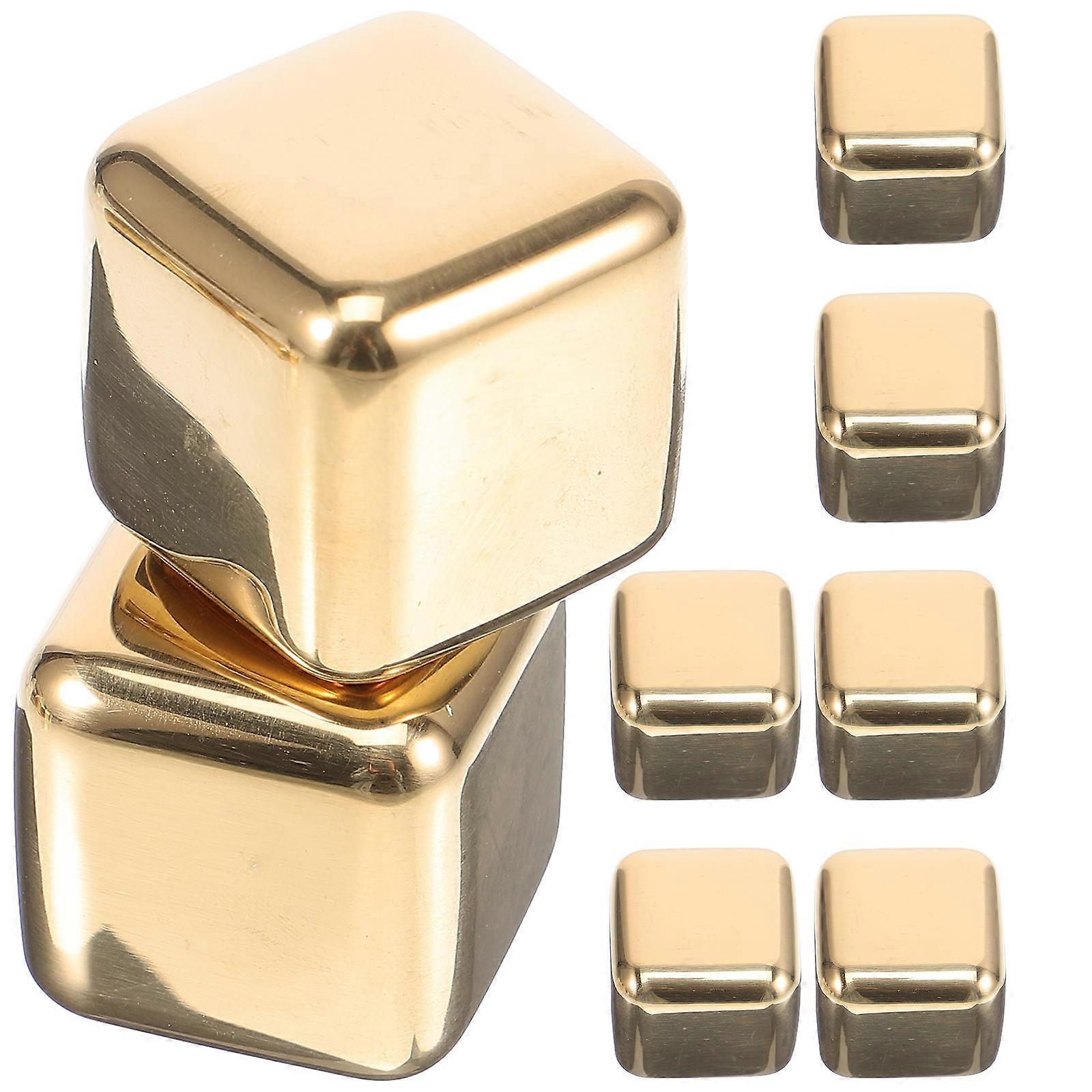 Stainless Steel Reusable Ice Cubes Set of 8 Premium Drink Chillers for Whiskey, Wine & More Corrosion Resistant, Smooth Finish for Home Bar Use