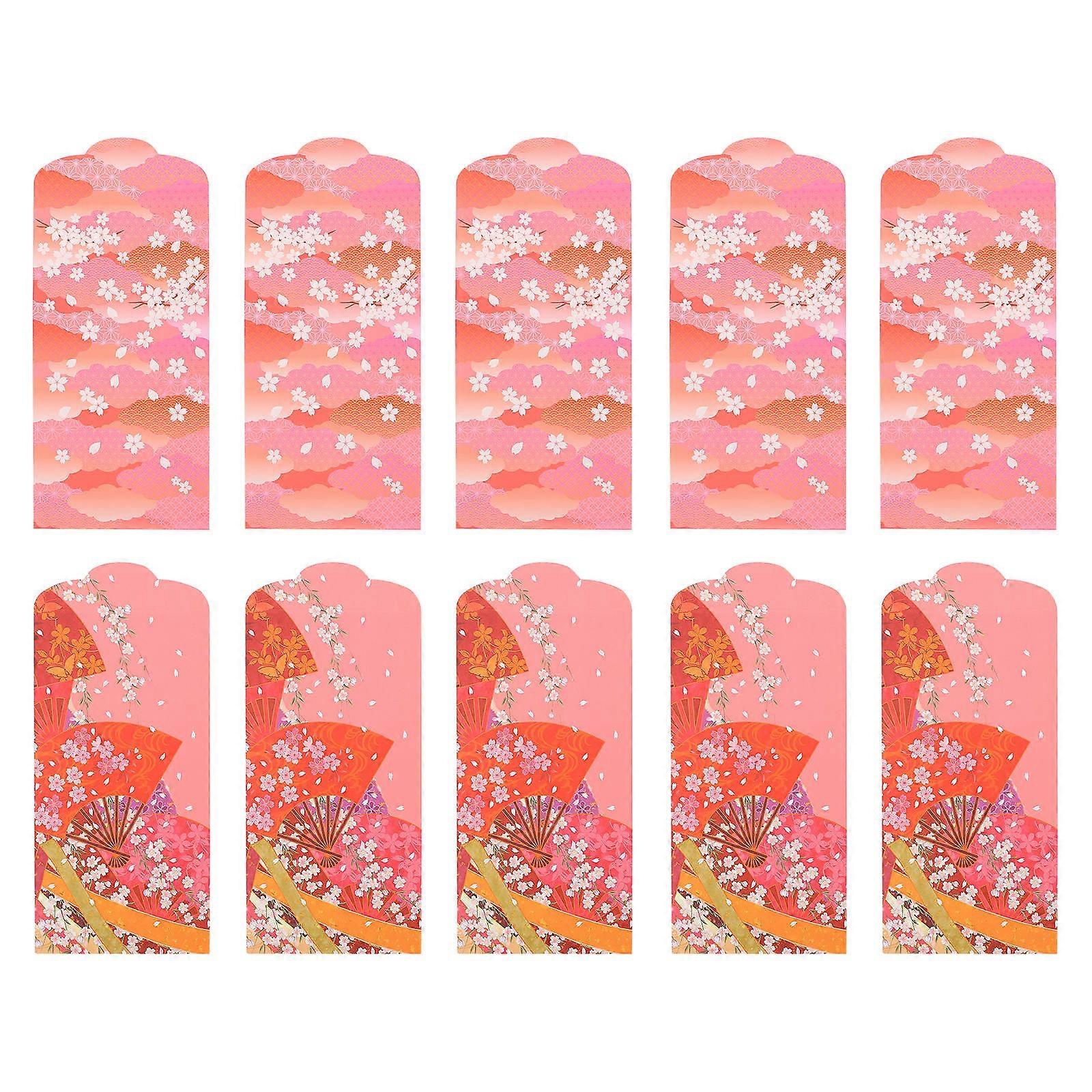 New Year Red Envelopes Rectangular Holding Cash Red Pink Colorful 20Pcs