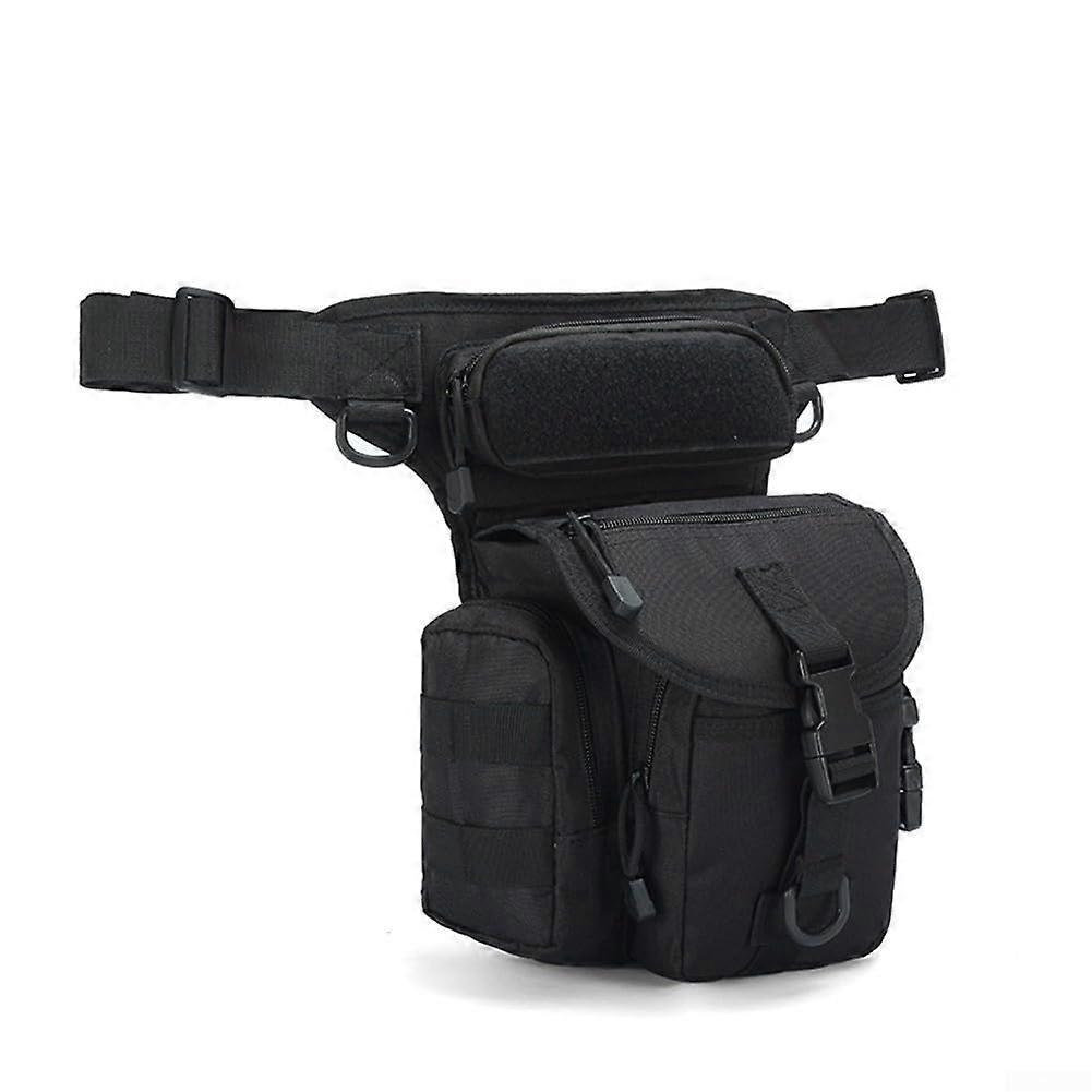 Waterproof Motorcycle Hip Bag for Men - Adjustable Leg Side Pocket for Riding, Durable Material, Black Color