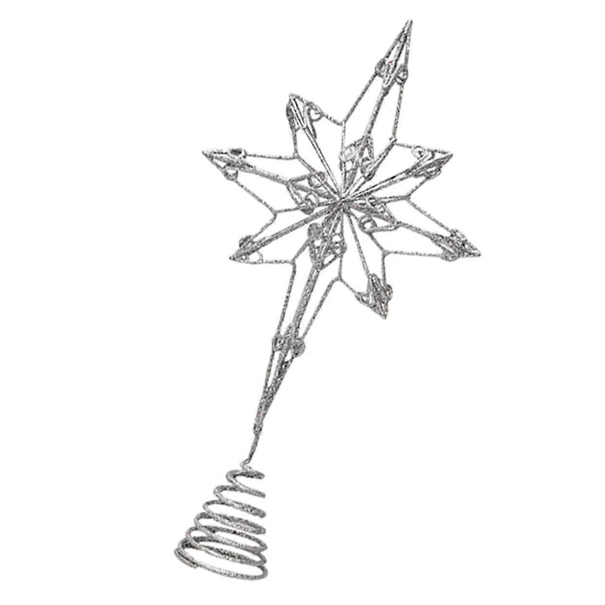 Christmas tree topper star made of fine iron with glitter for festive occasions