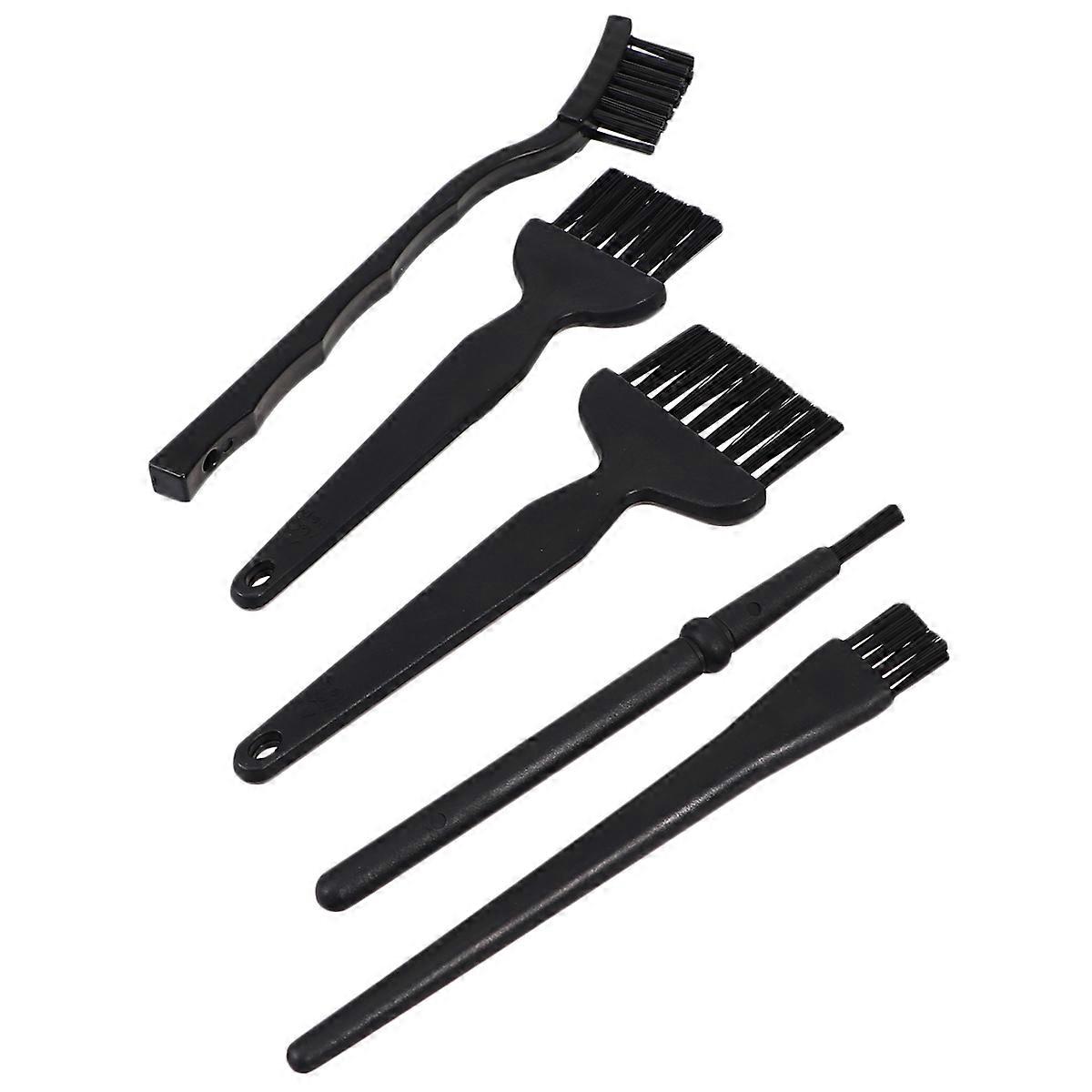 Static Brush Set ESD Safe Cleaning Tool for Tablet PCB Repair Work Black 5Pcs