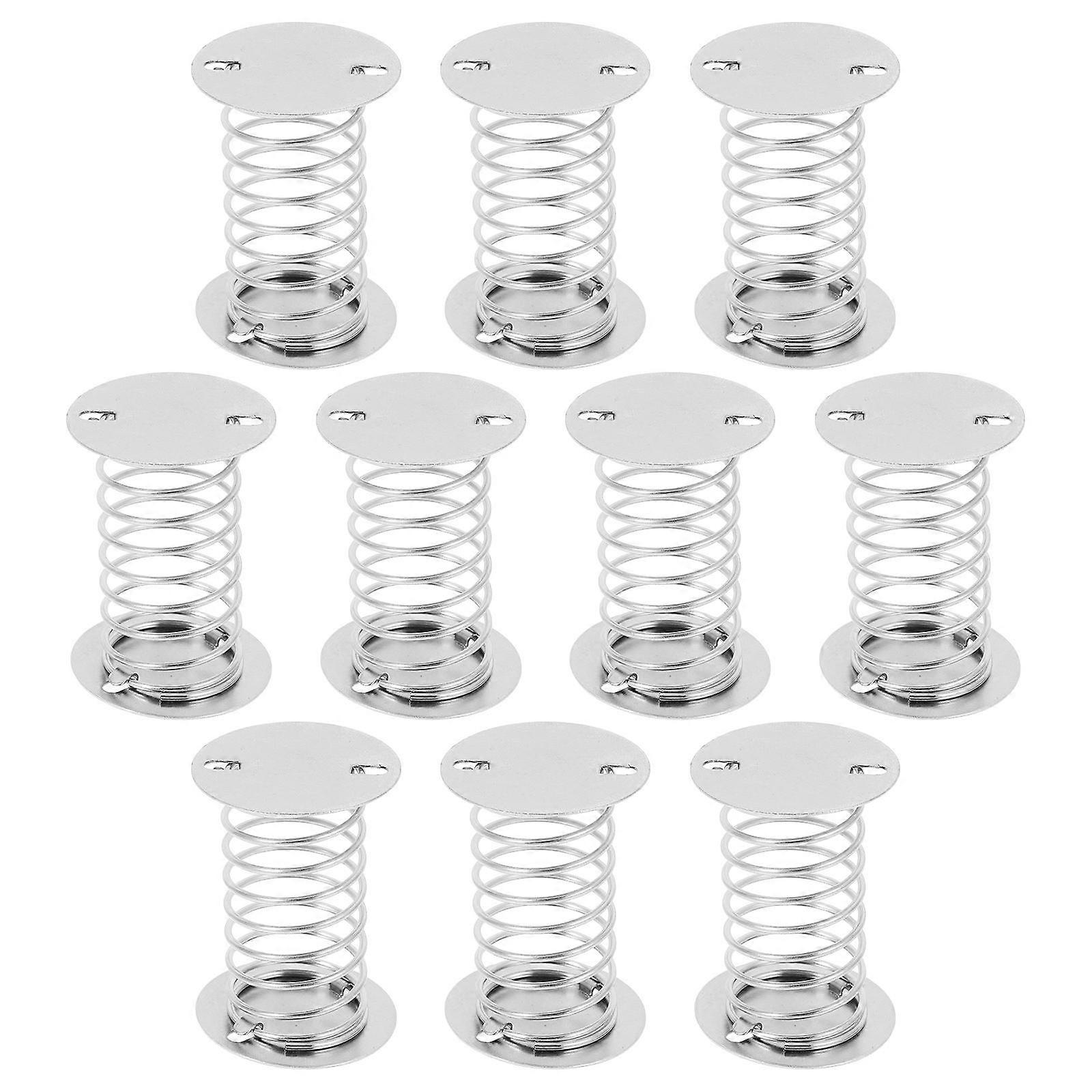 Car Dashboard Dancing Toy Base Spring Toy Bases Silver Round Shaking Head Ornament 10Pcs