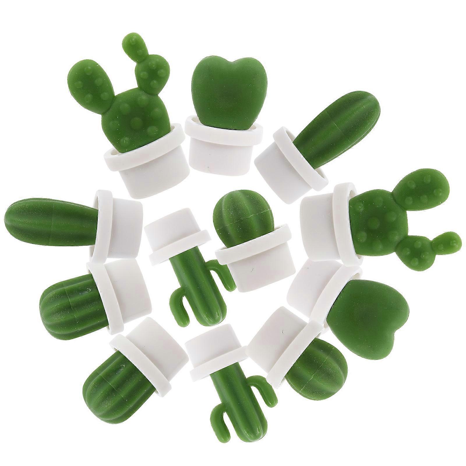Creative Refrigerator Sticker Fridge Decoration Cactus Shape Resin Magnets Memory Saving 12Pcs