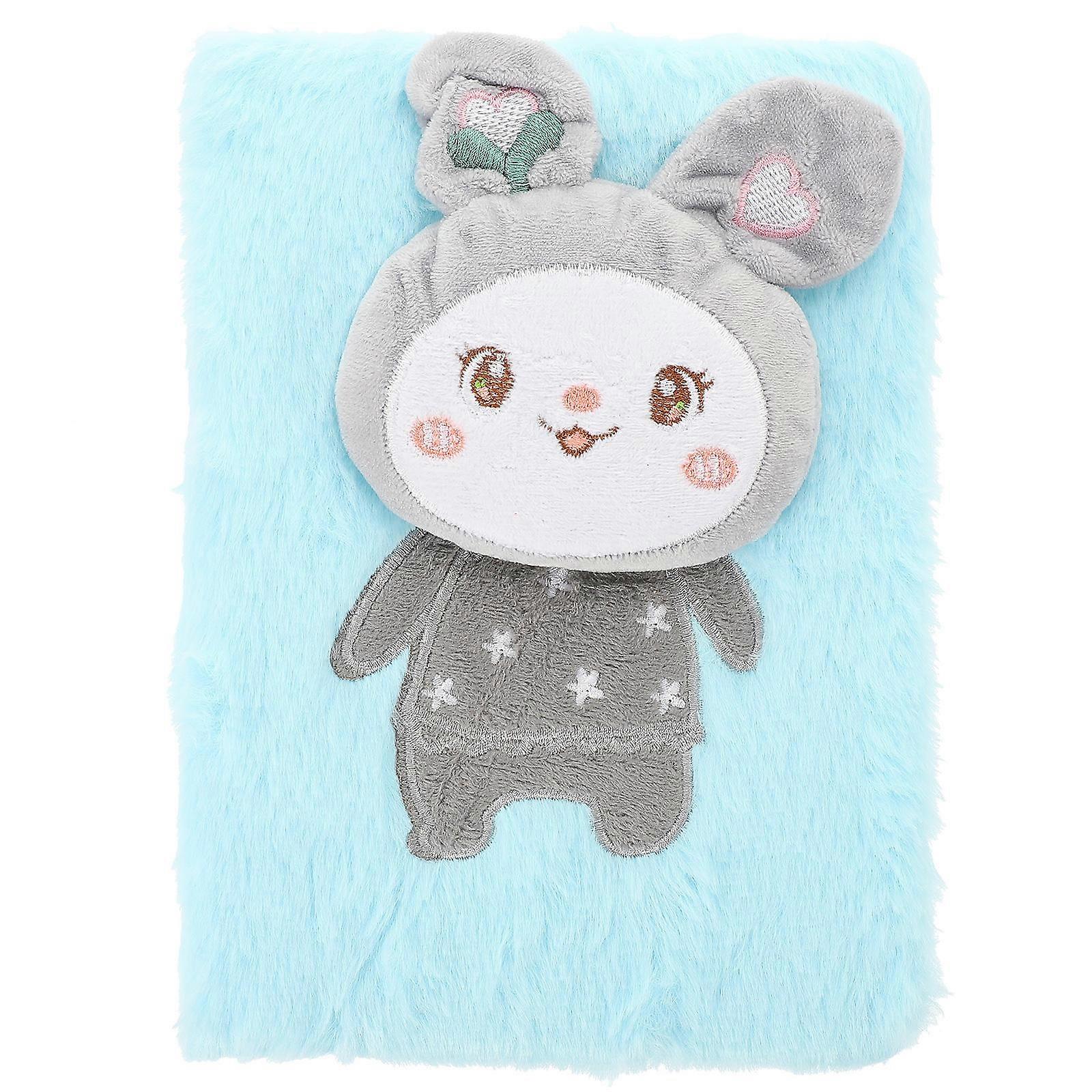 Kawaii Notebook Fuzzy Notebooks Sky-Blue Color Monthly And Classroom 1Pcs