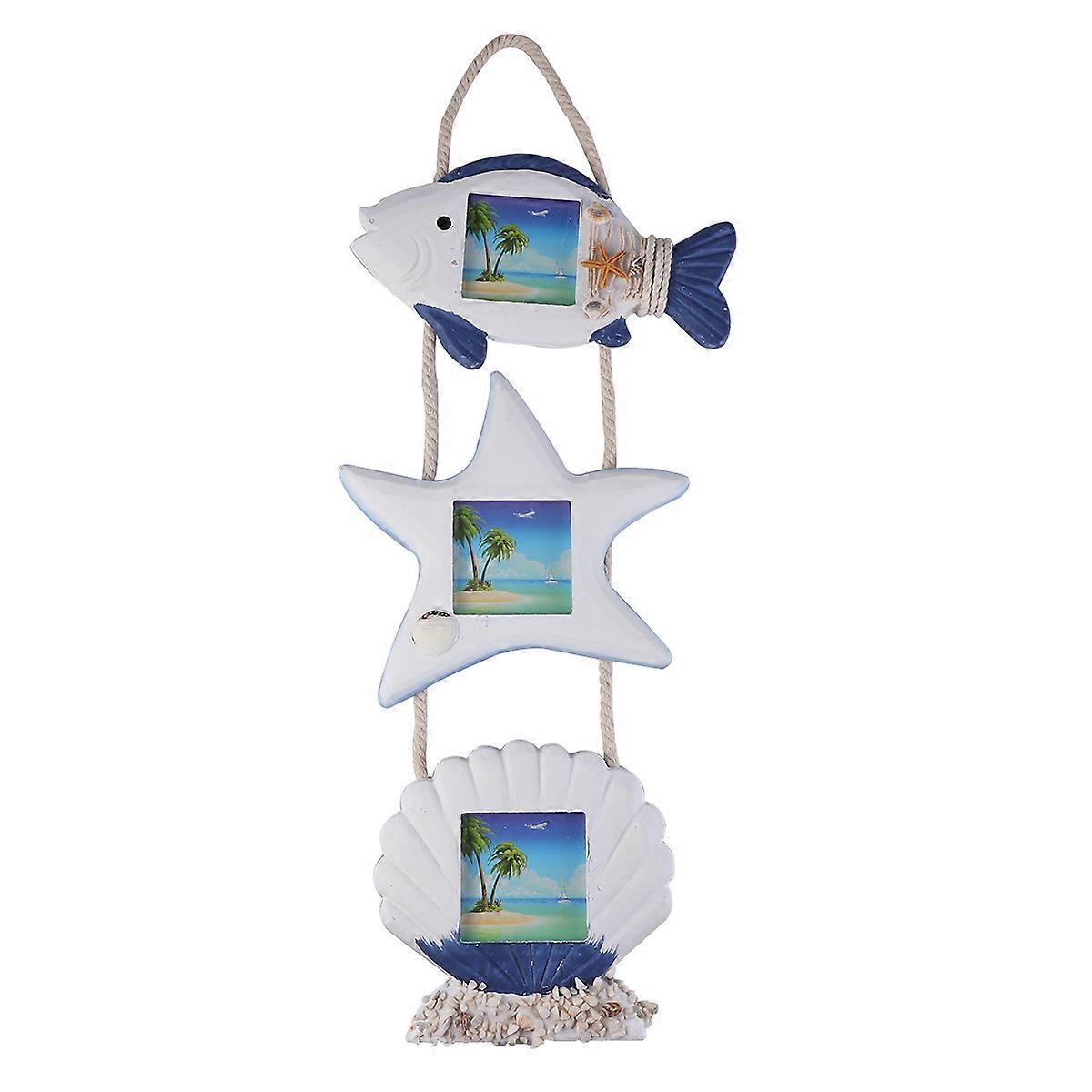 Hanging Wooden Photo Frames for Mediterranean Decor Home Accessories