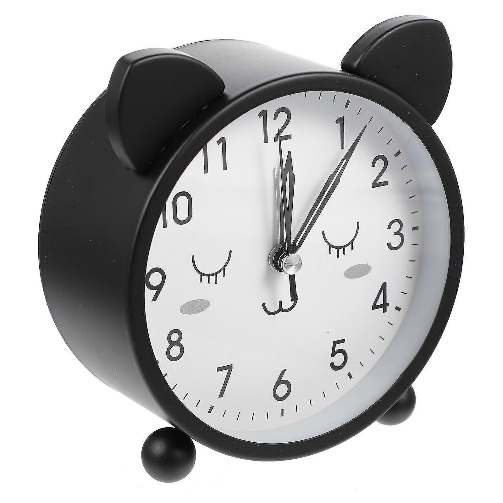 Non-Ticking Desk Clock Cute Alarm Clock Time Display For Office 1Pcs