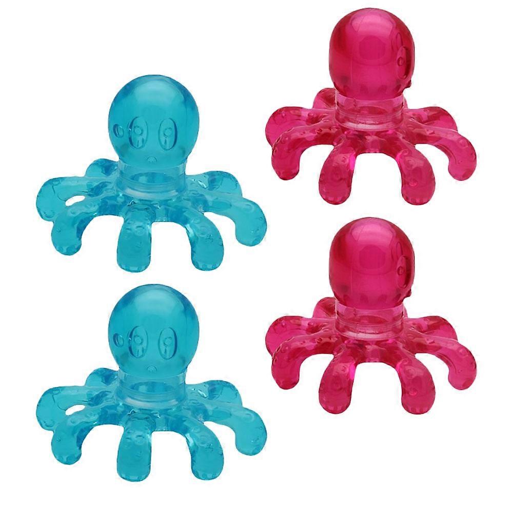 4pcs Professional Octopus Head Massager, Portable Lightweight Scalp Massager for Head, Neck, Arms, Multi Site Use, Plastic with Comfortable Grip,