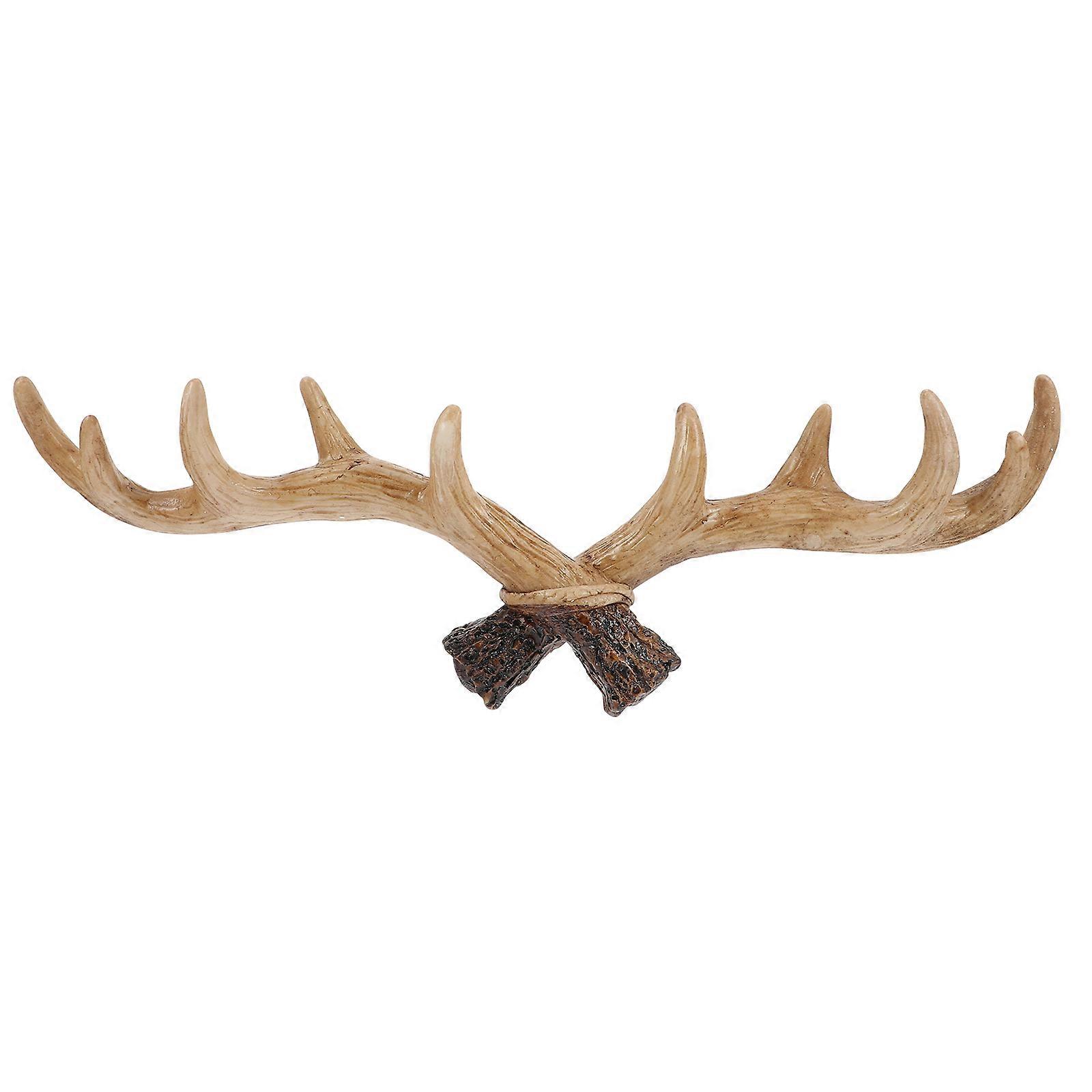 Decorative Antler Wall Hook American Type Wall Hook Antler Shape Coat and Hat Hanging Entryway Garment Hook 40X12X5CM 1Set
