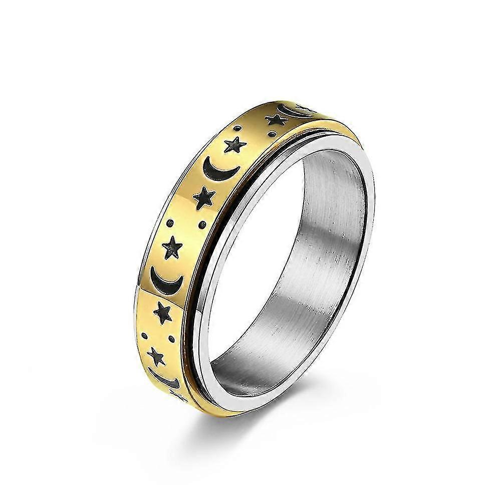 Fidget Ringe til angst, rustfrit stål Spinner Band Ring for kvinder Mænd