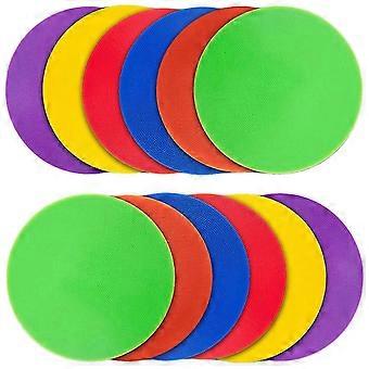 12Pcs Colored Spot Marker Non-Slip Agility Markers Flat Cones Dots for Football Basketball Training