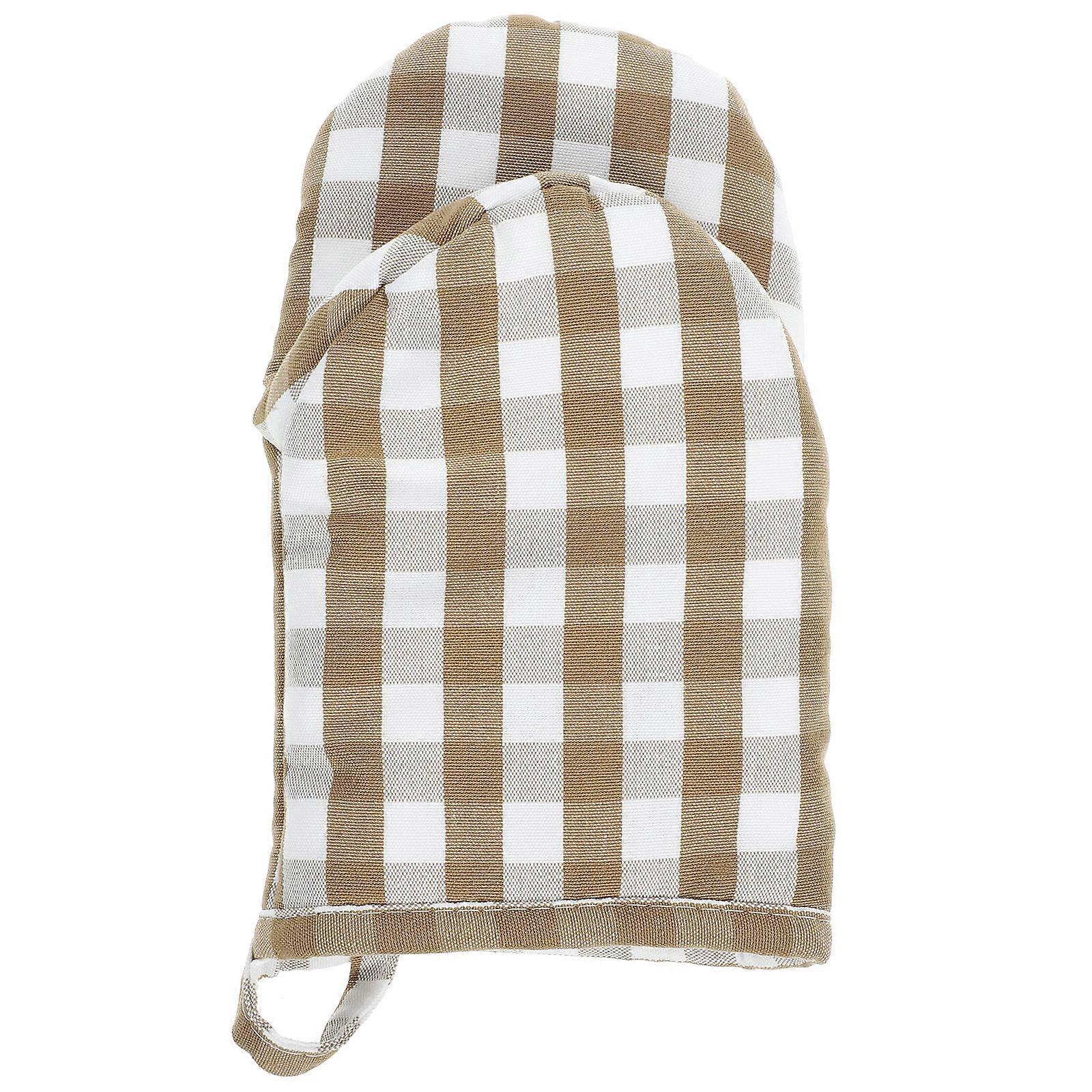 Heat Resistant Plaid Oven Mitts Insulated Protection for Cooking, Baking, Microwave Use with Hanging Loop for Kitchen Tasks