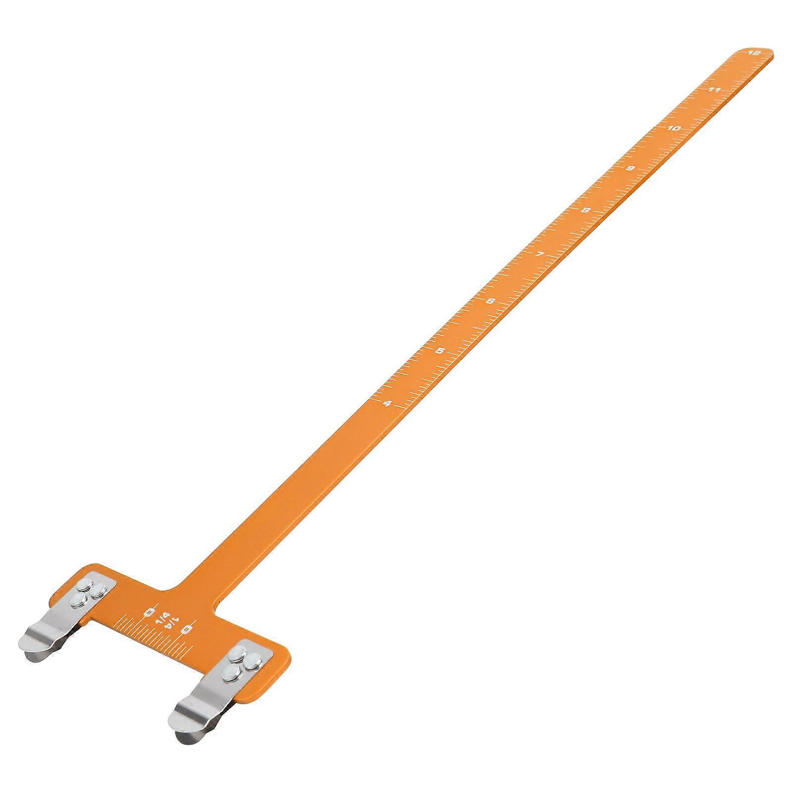 T-shaped rope distance measuring ruler, yellow aluminum alloy measuring tool