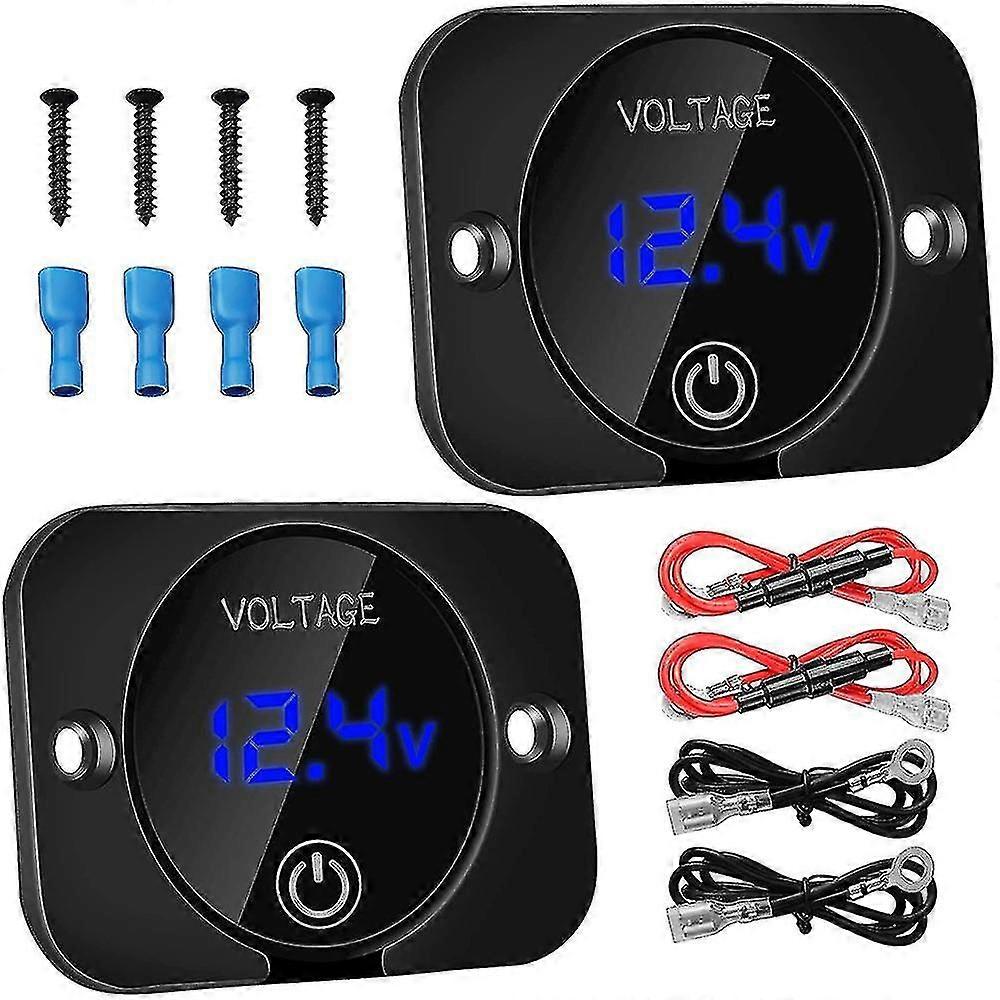 Led Digital Voltmeter With Contact Switch,dc 12v 24v Car Voltmeter Led Digital Display Waterproof