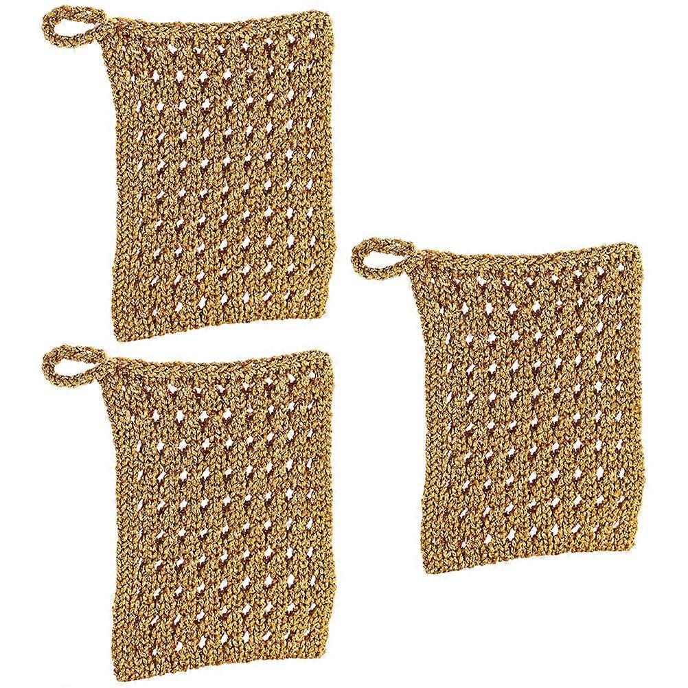 Kitchen Dish Rags Microfiber Cloth Square Mesh Wiping Table 3Pcs