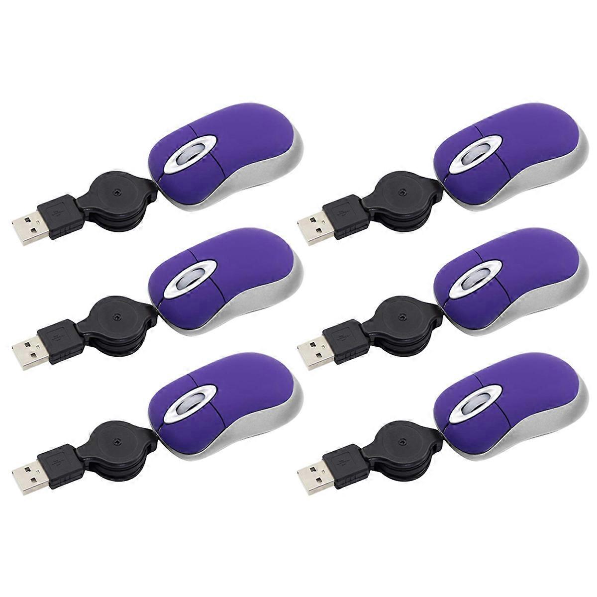 Mini USB Wired Mouse Retractable Tiny Small Mouse 1600 DPI Optical