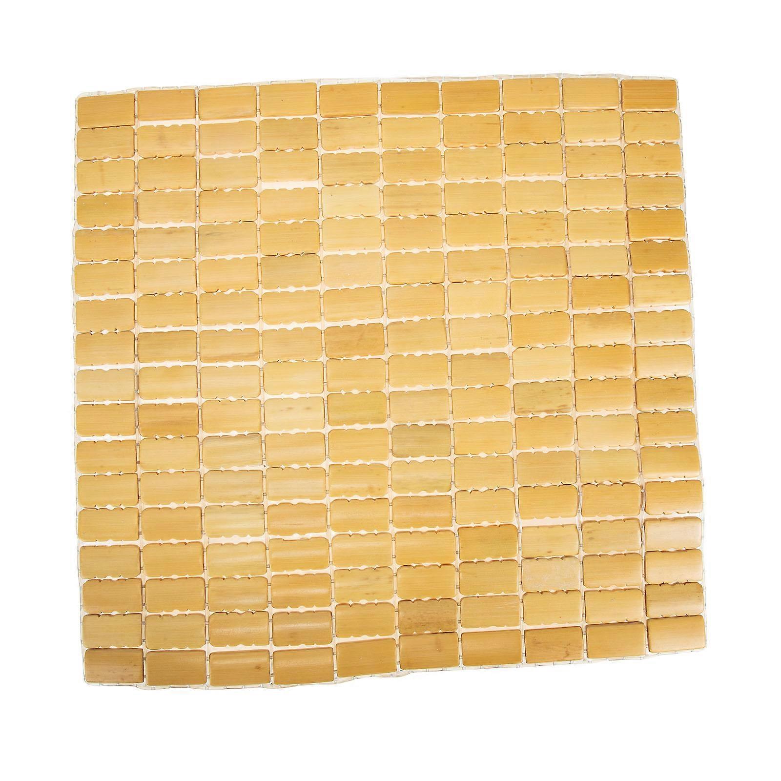 Nonslip Bath Mat Bamboo Mat Style Fatigue Reduction Square 45x45cm 1Pack