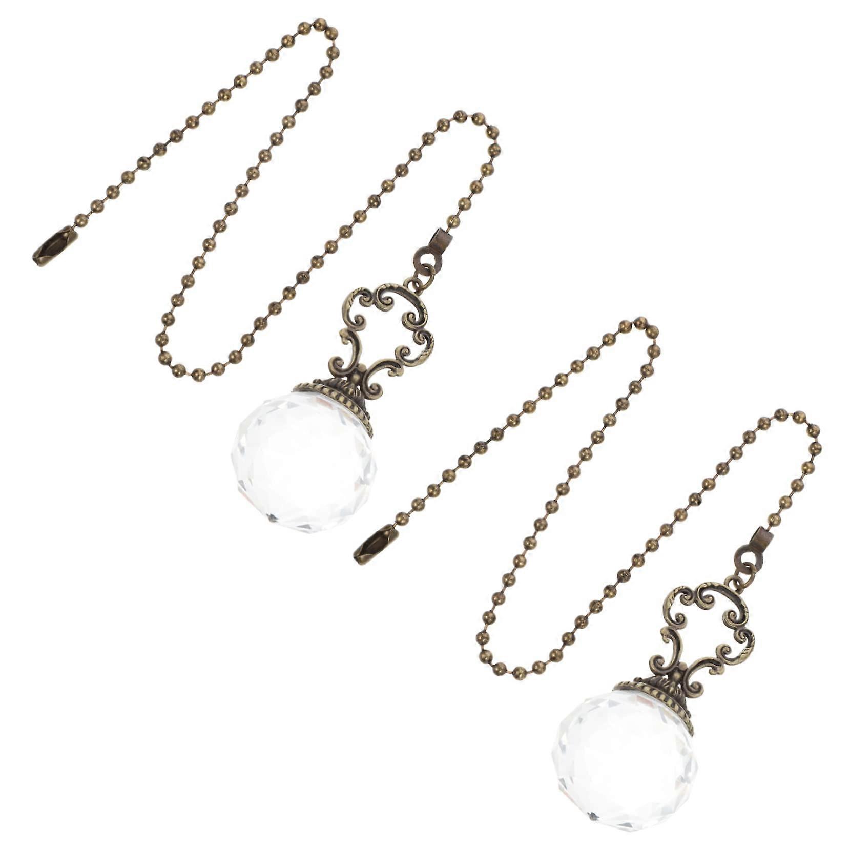 Extension Chain For Ceiling Fans, Pack Of 2, Transparent Crystal Ball Design For Lamps And Wall Lights, Durable, Elegant
