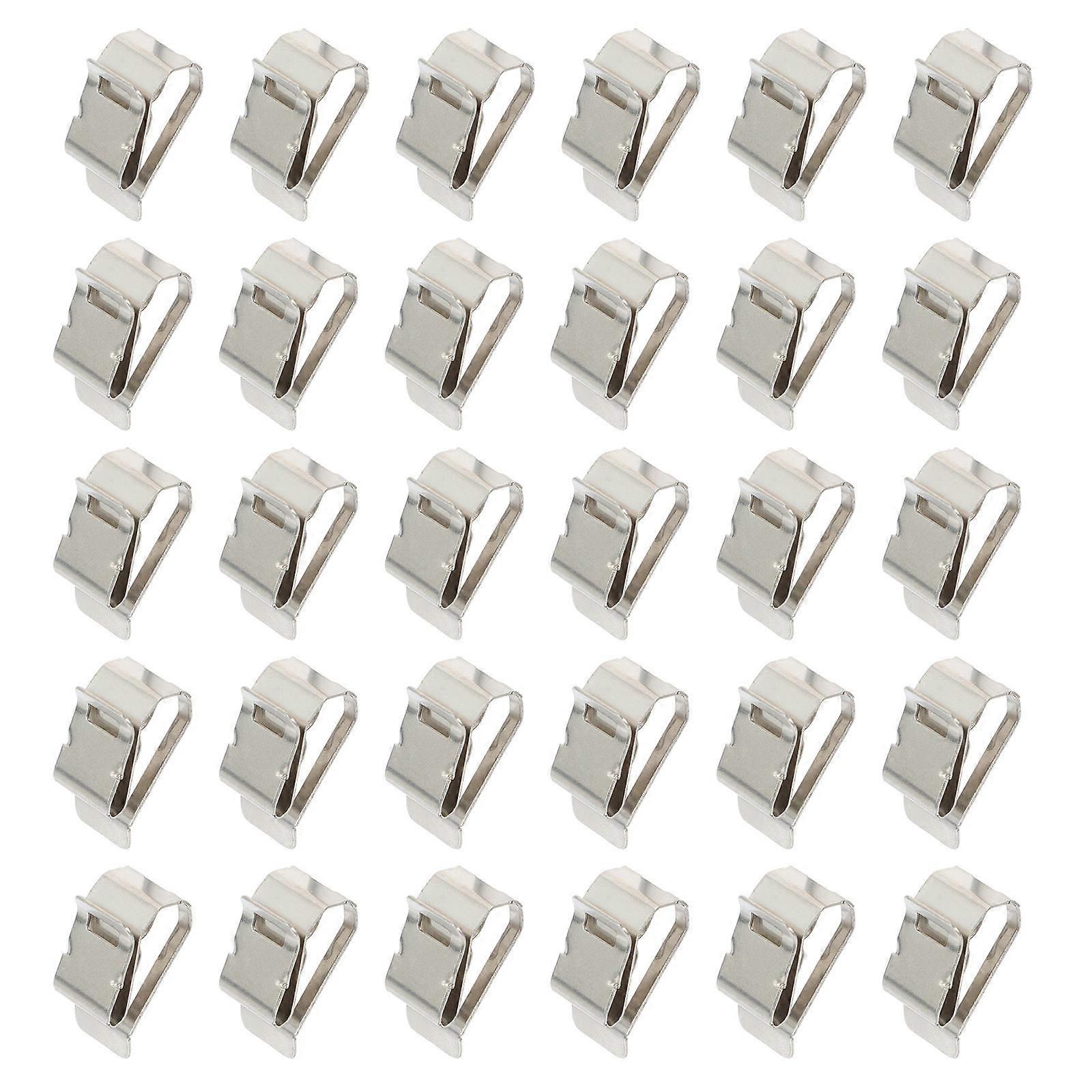 Solar Module Cable Clips Stainless Steel Fixing Cable Humid Environment Silver Rectangular 30Pcs