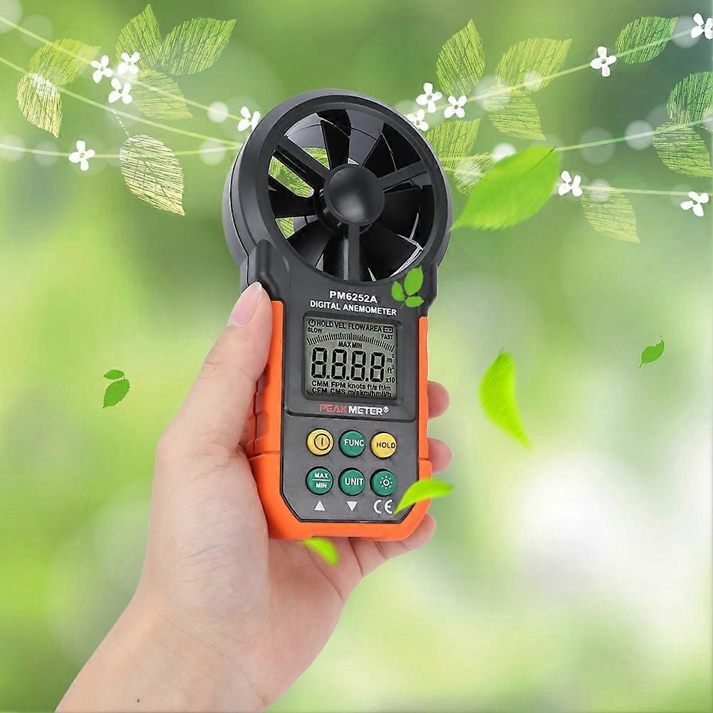 PM6252A Hand Held Digital Anemometer Wind Speed Meter Gauge Wind Air Volume Measuring Instrument