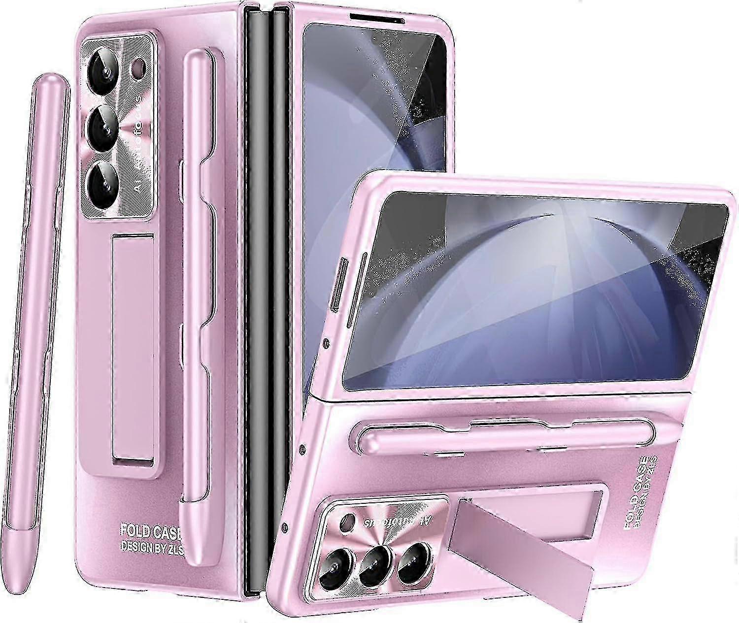 Case Compatible with a Popular Foldable Phone Model, Includes S Pen, Kickstand & Front Screen Protector, Durable PC Case