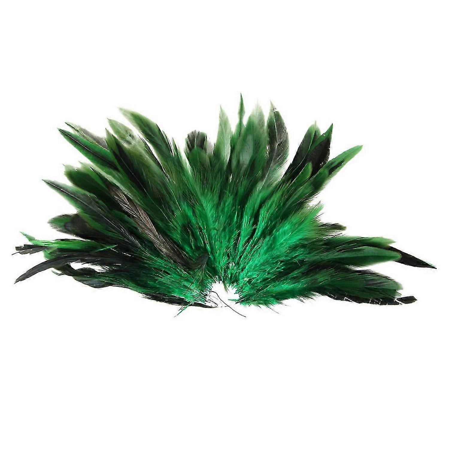 env. 50pcs teint décoration coq plume vert