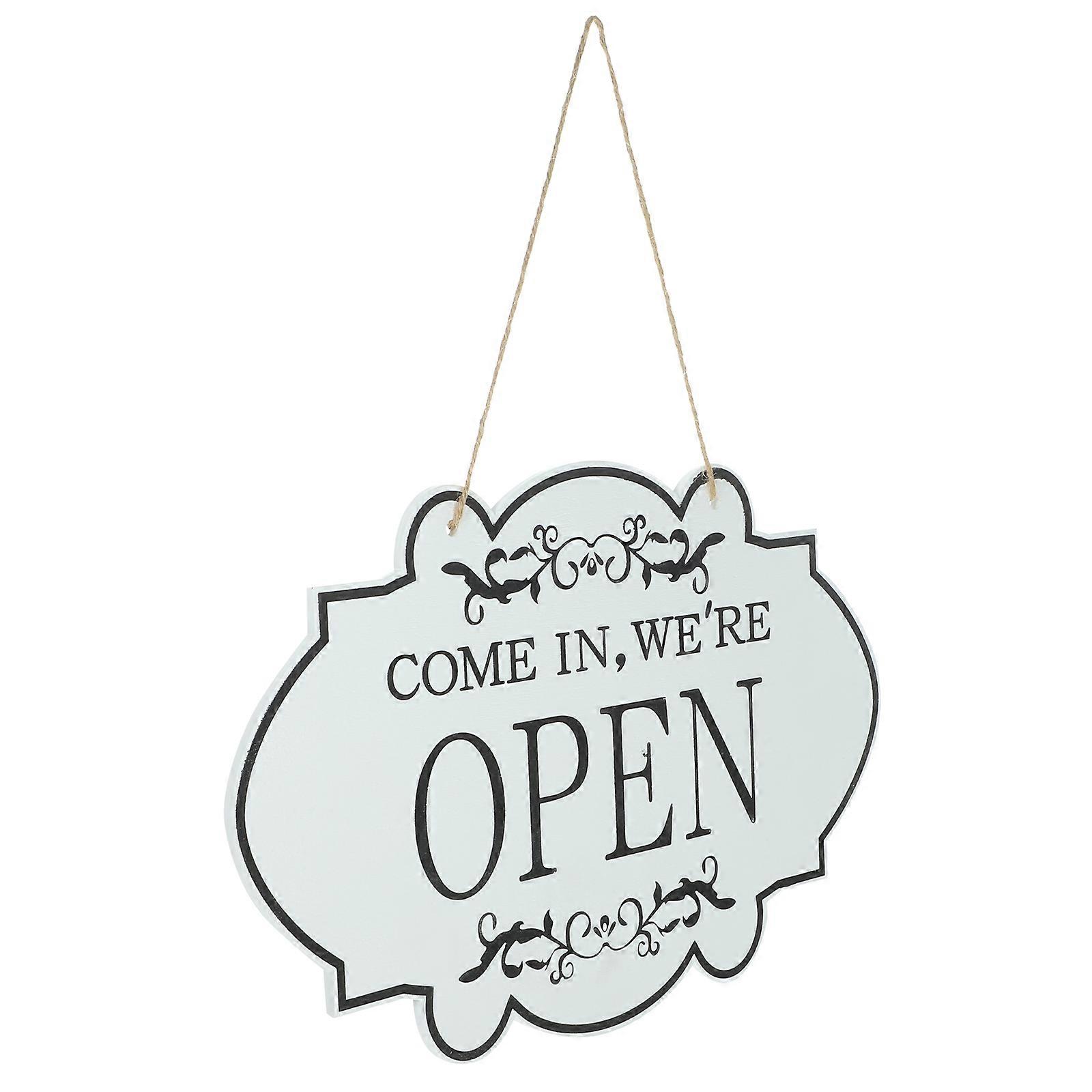 Hanging Open Closed Sign Wooden Rectangular Shape For Business Owners Indoor Outdoor Decorative 1Pack