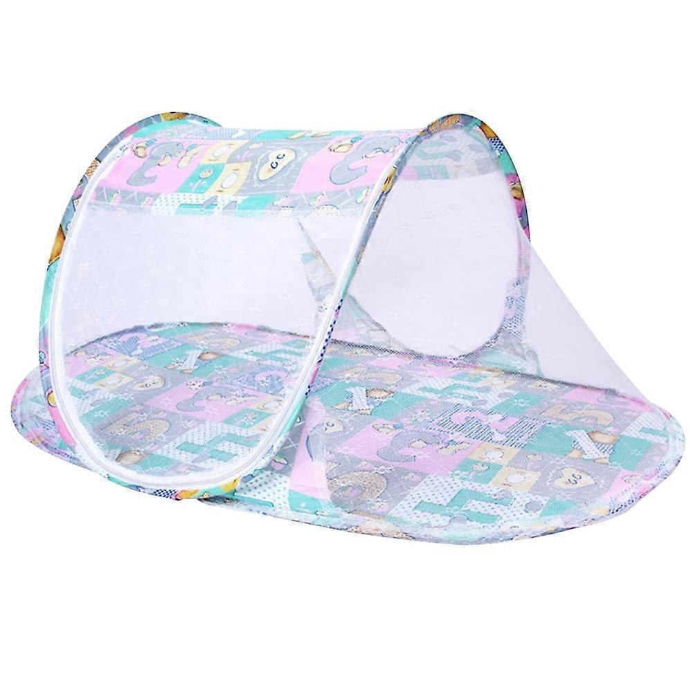 Toddler Baby Mosquito Net Tent - Portable Foldable Travel Bed Crib with Zip Closure, Self-Supporting Design, Green 110 x 65 x 60 cm