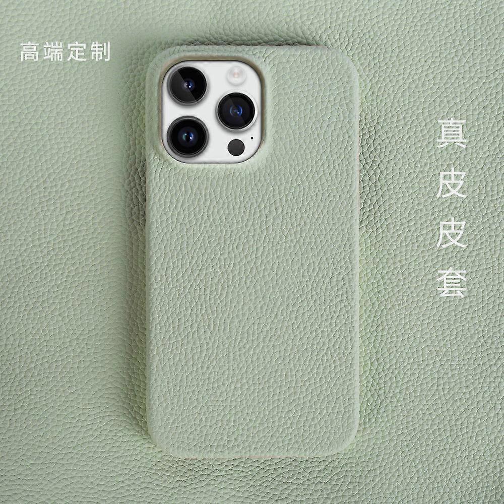 Case For Iphone 13 Light Green Anti-fall Skin No3467