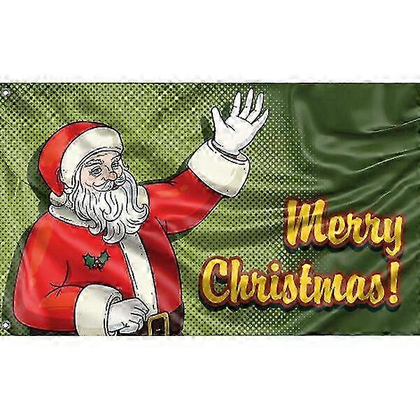 פופ ארט דגל חג מולד שמח עיצוב ייחודי, 3x5 רגל / 90x150 ס"מ או 4x6 רגל / 120x180 ס"מ גודל