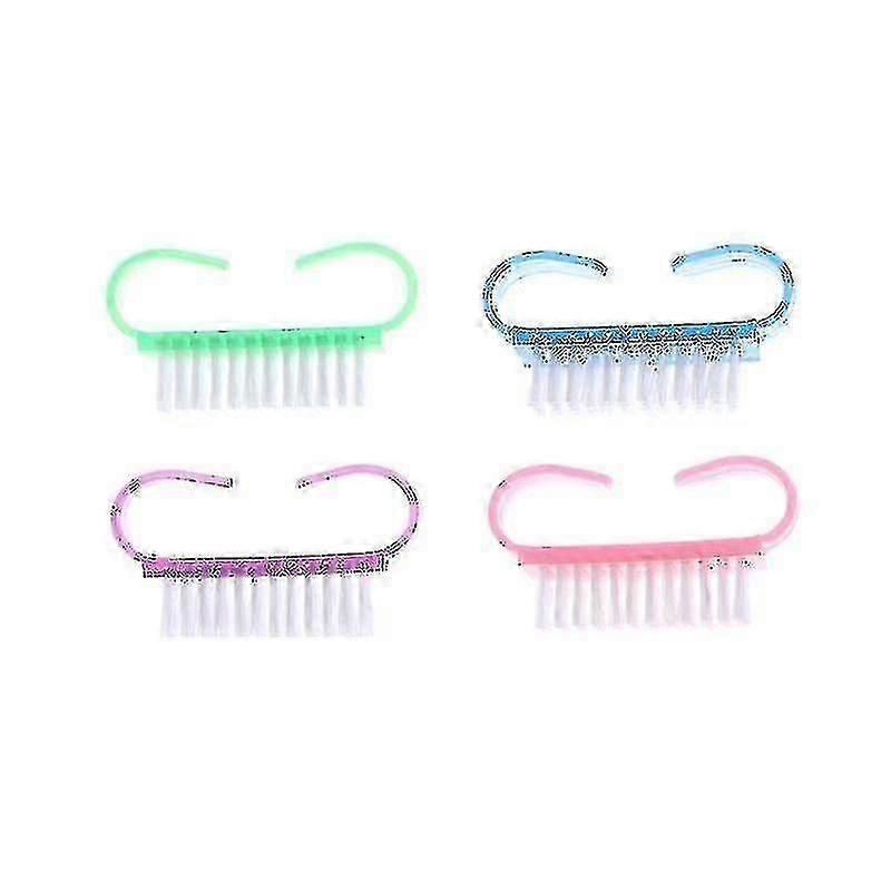 4pcsクリーニングネイルブラシクリートシェイプネイルアートケアダストブラシマニキュアツール - Pjun