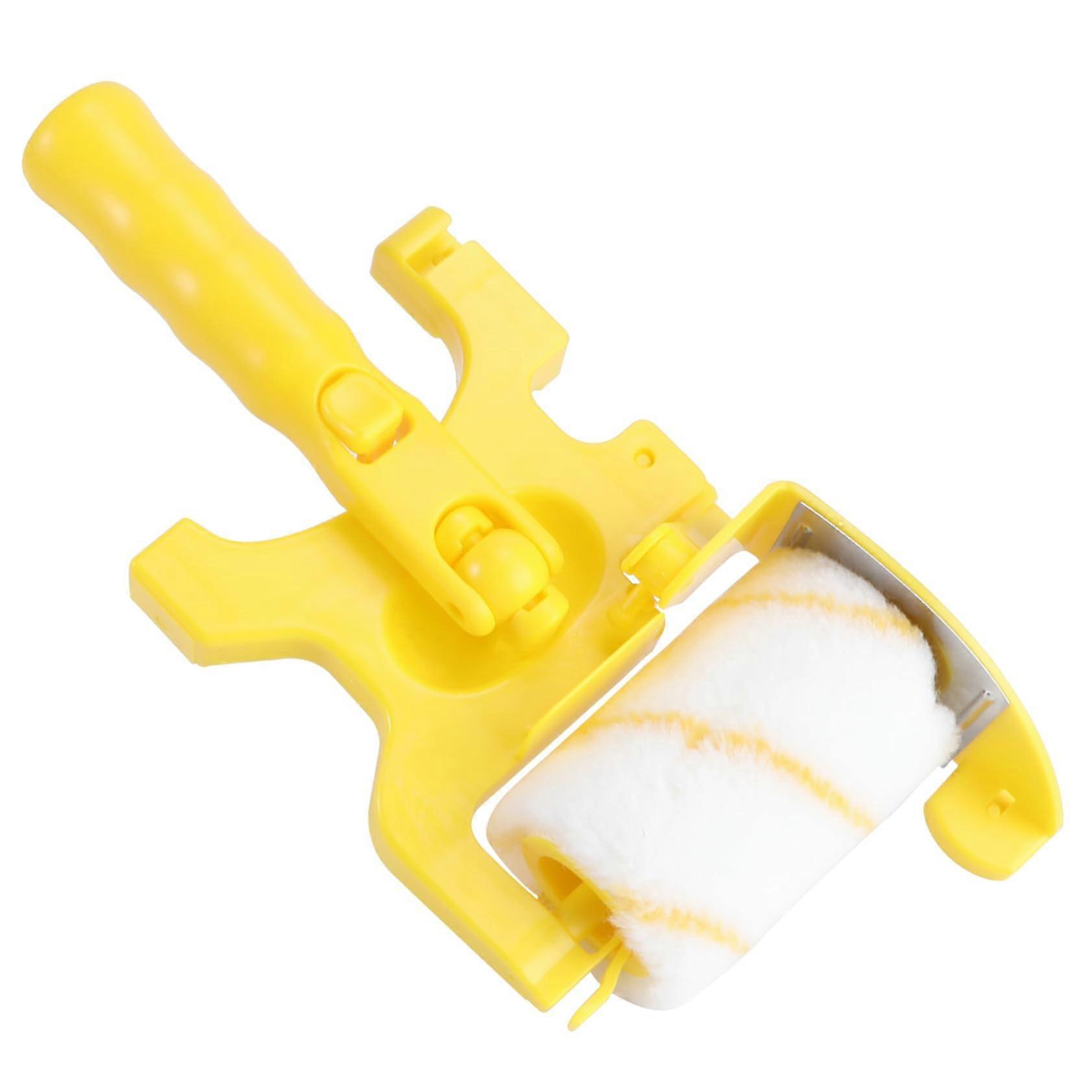 Roller Brush Cleaner for Paint Rollers, Edger Tool for Precision Trim, DIY Wall Painting Edge Finishing, Yellow Color