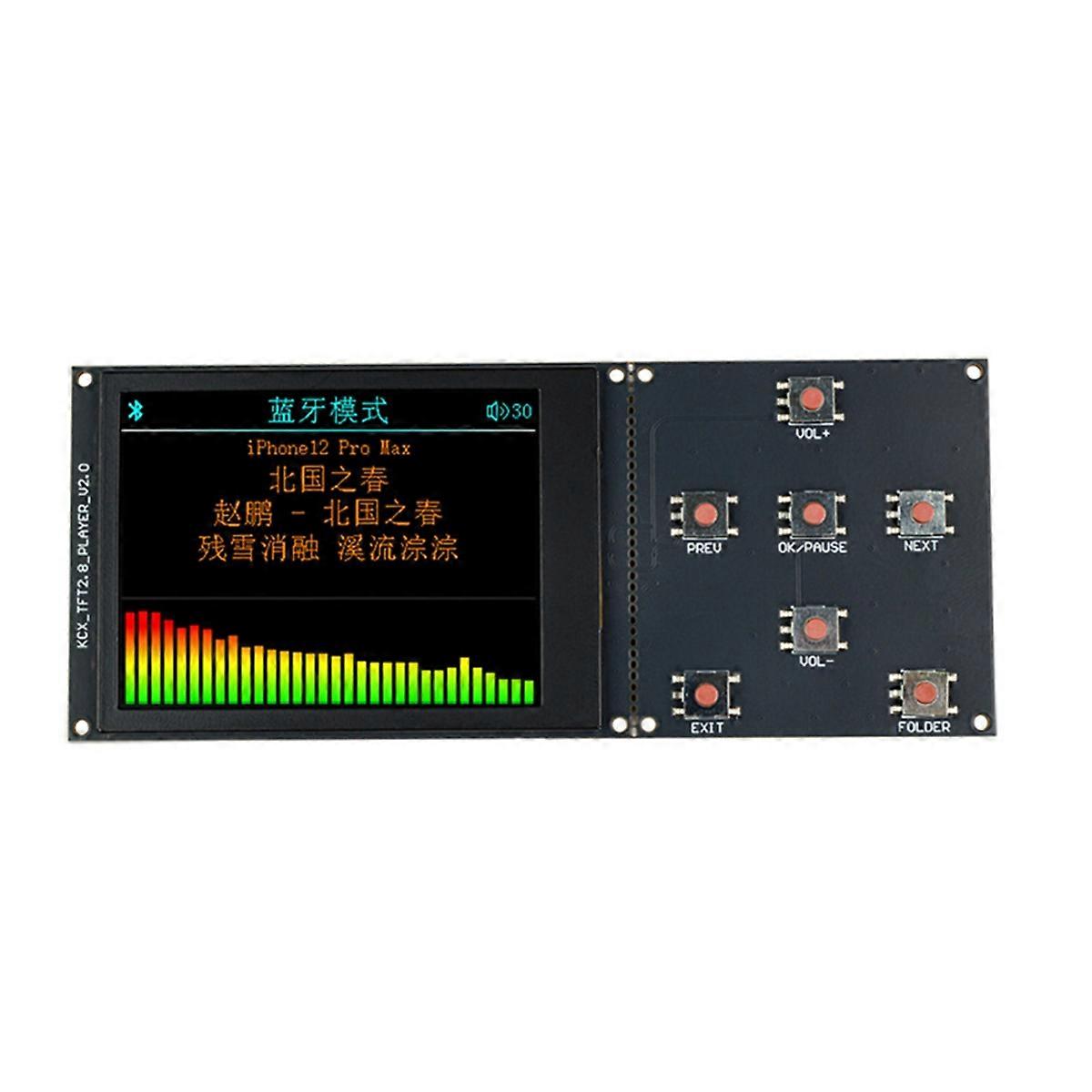 TFT Color Screen 2.8-Inch Lossless Bluetooth MP3 Audio Playback Decoder Board Module USB TF Ster