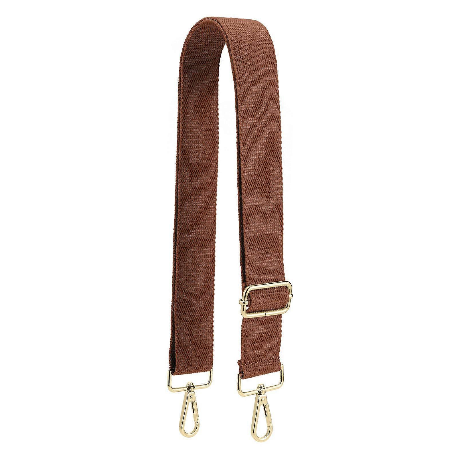 Canvas Adjustable Replacement Bag Strap Wide Shoulder Strap With Metal Swivel Hooks For Messenger Bag Gold-Brown
