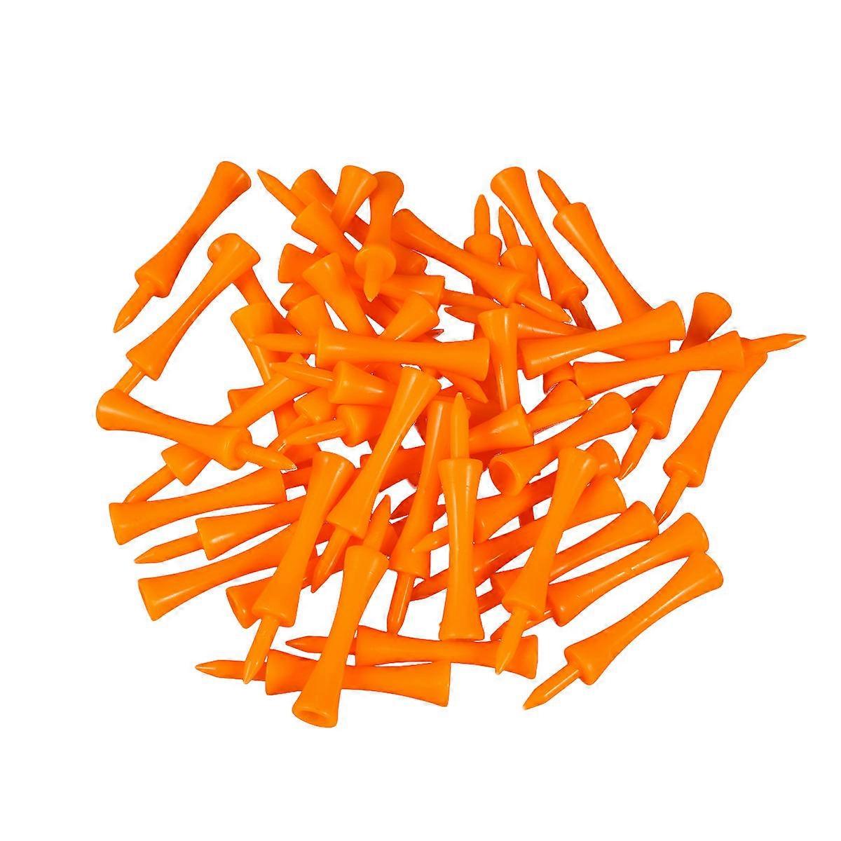 Indoor Golf Tees Orange Durable Use Castle Shape 50Pcs