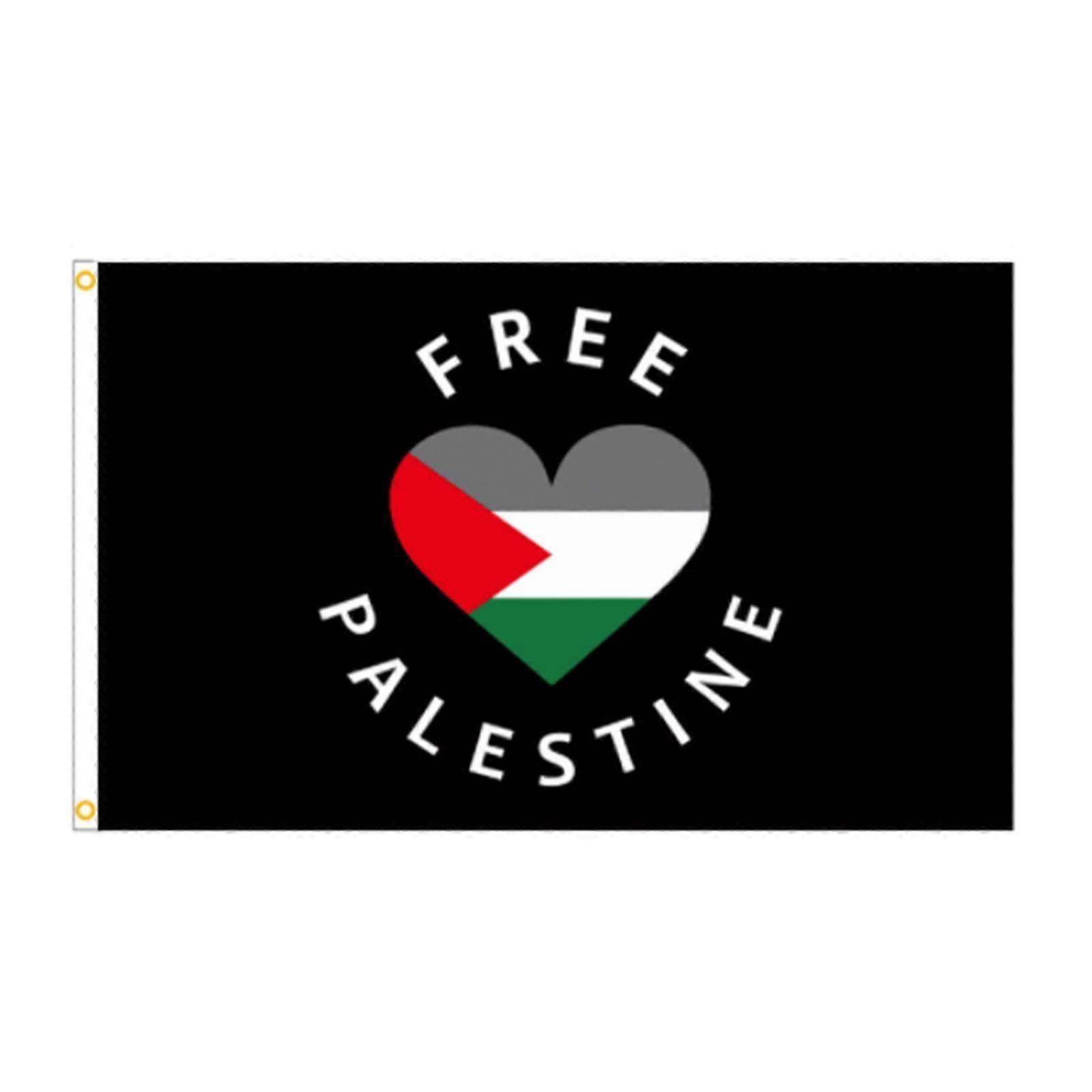 أقف مع علم فلسطين ، علم فلسطين الحر فلسطين 3x5 قدم ، علم بوليستر فلسطيني مع حلقات نحاسية زخرفة خارجية داخلية