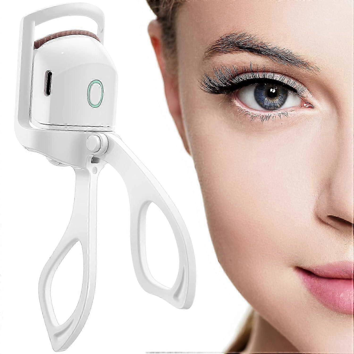 Heated Eyelash Curlers, Rechargeable Electric Eyelash Curler Quick Natural Curling 2 Temperature Modes Heated Lash Curling Long Lasting Lash Tool
