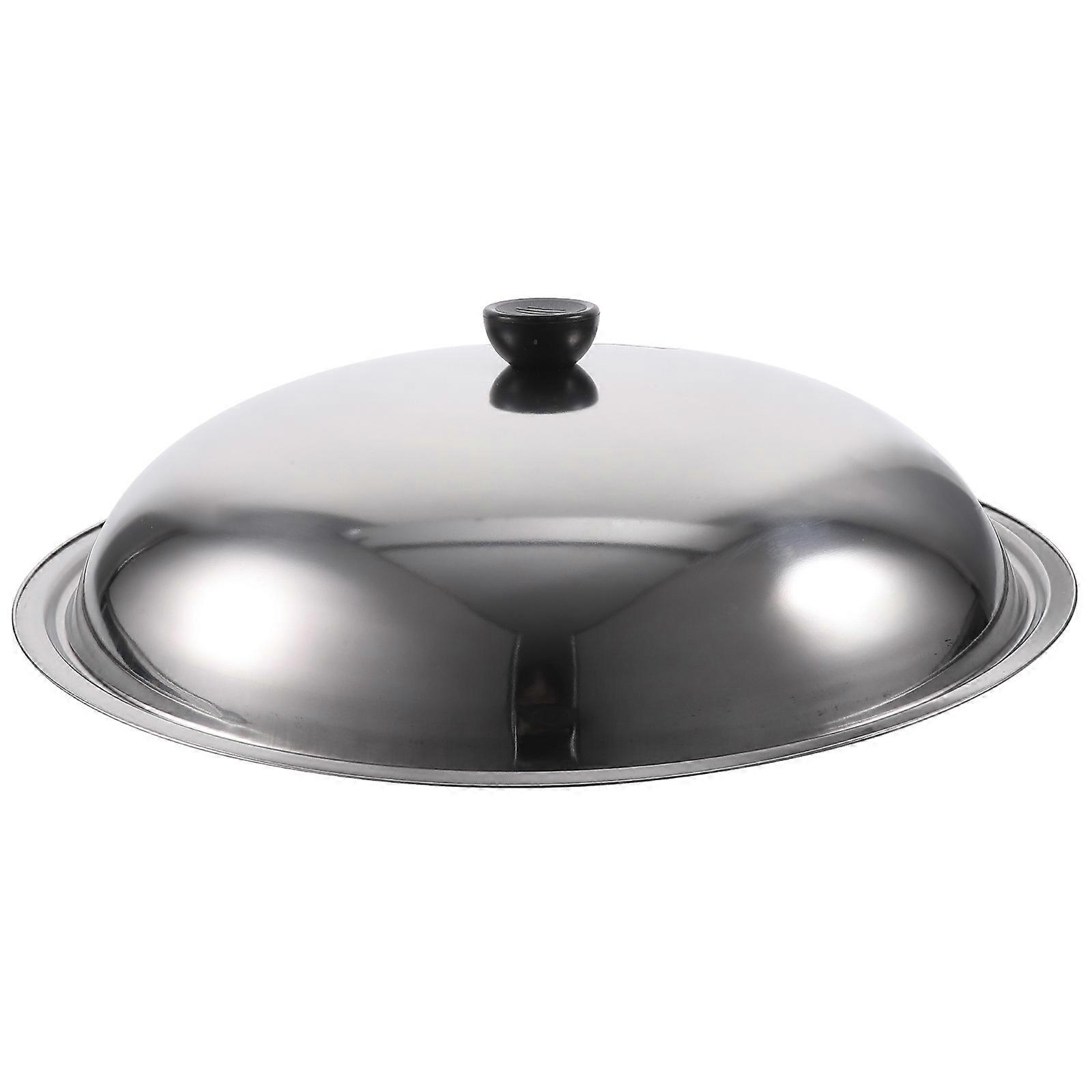 Replacement Pot Lid Stainless Steel Cooking Pan Cover Anti-Scald Splash-Proof 38x38x7.5cm 1Pcs