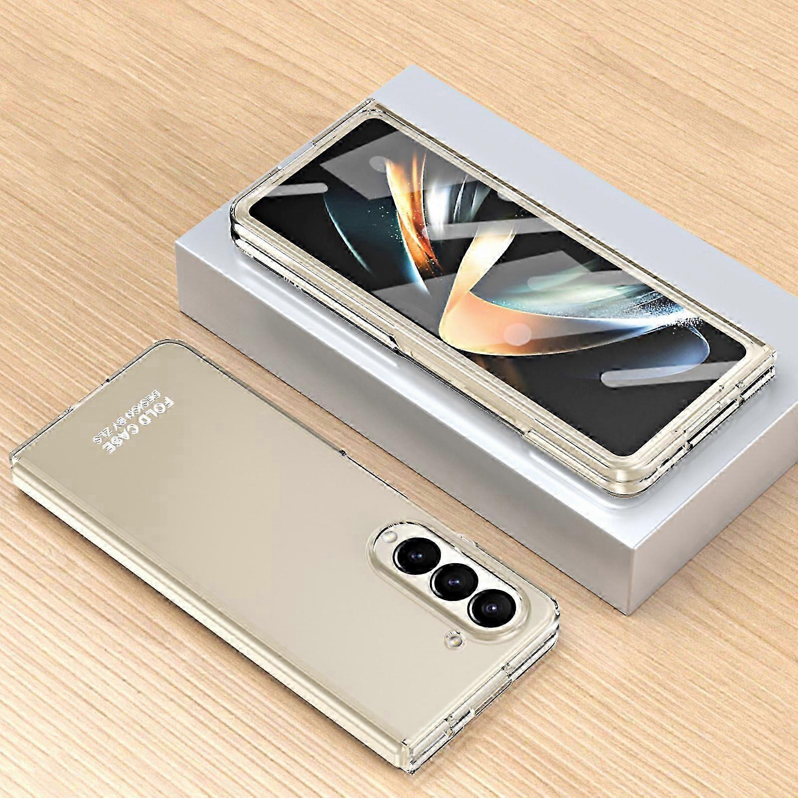 For Samsung Galaxy Z Fold 5 Case With Screen Protector, Hard PC Shockproof Case for Samsung Galaxy Z Fold 5, Solid Color