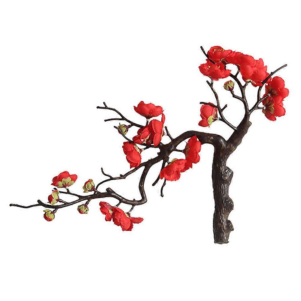 Simulation Plum Blossom Artificial Flower for Decoration 1Pcs Red Plastic Home Use
