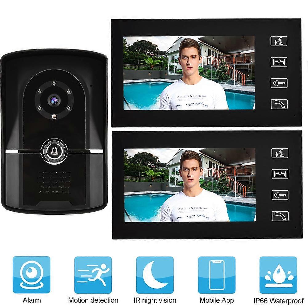 7" LCD Door Video Phone Wired Intercom Doorbell Kit Home Entry System 1V2 806FG12