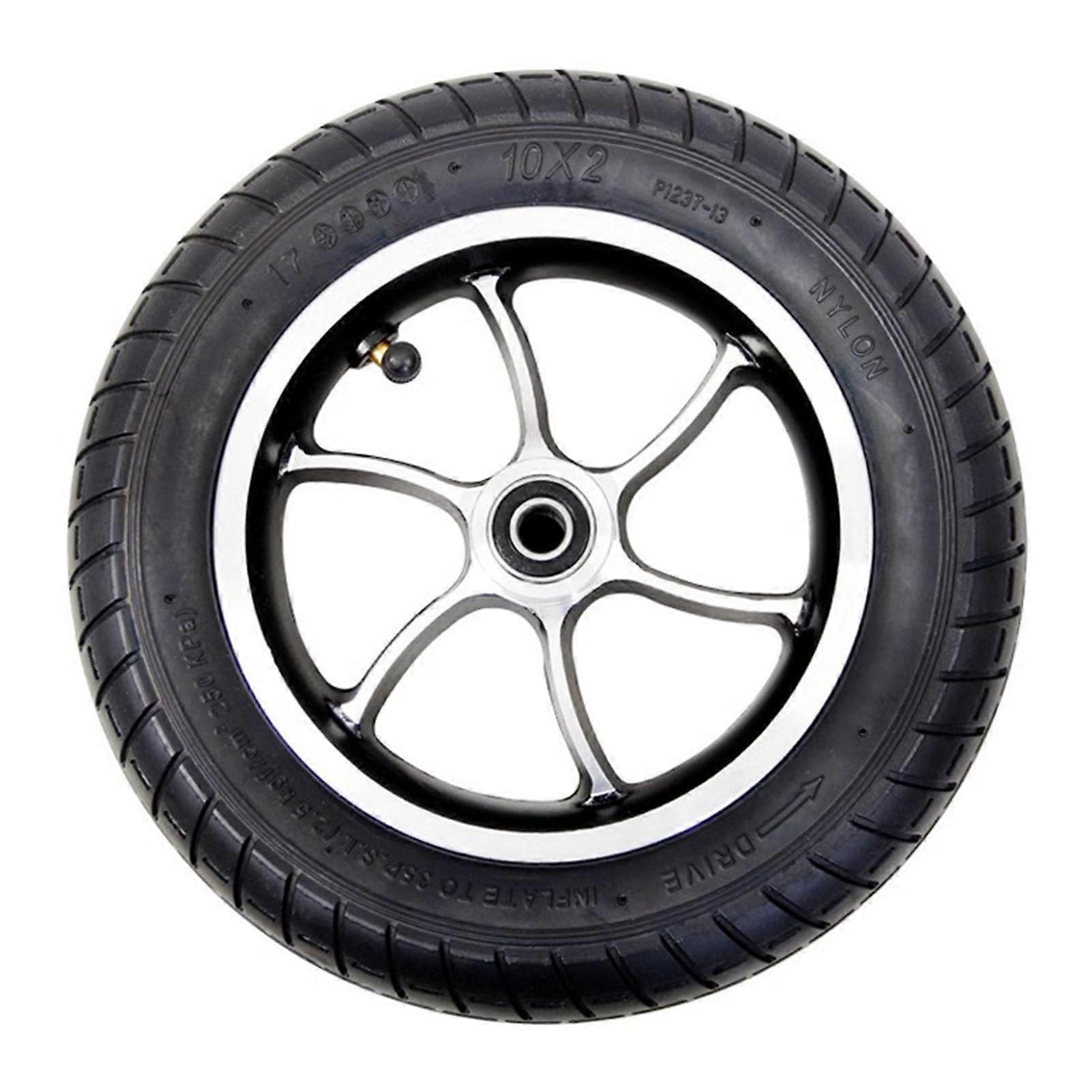 25 cm Rollstuhlräder, Elektrorollstuhl Vorderräder, feste Vorderräder Lenkrollen Ersatzzubehör, Innendurchmesser 12 mm 25cm/10Zoll Schwarz