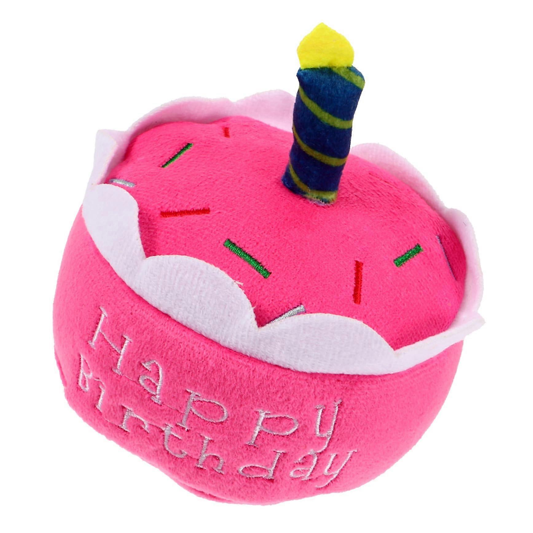 毛绒狗蛋糕玩具 小狗玩具爪子 小型犬 生日的一切 宠物 宠物蛋糕玩具 狗 派对粉色